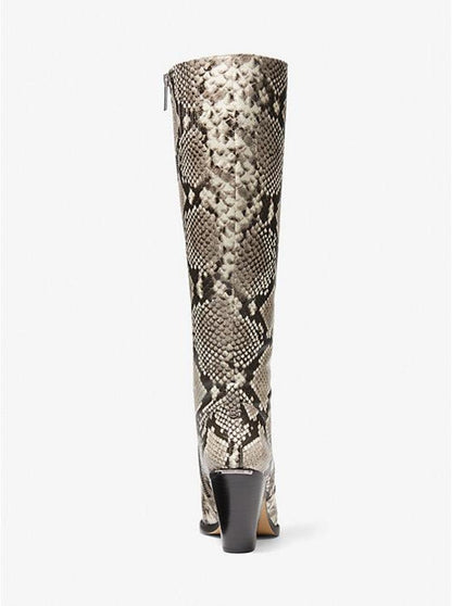 Dover Python Embossed Faux Leather Knee Boot