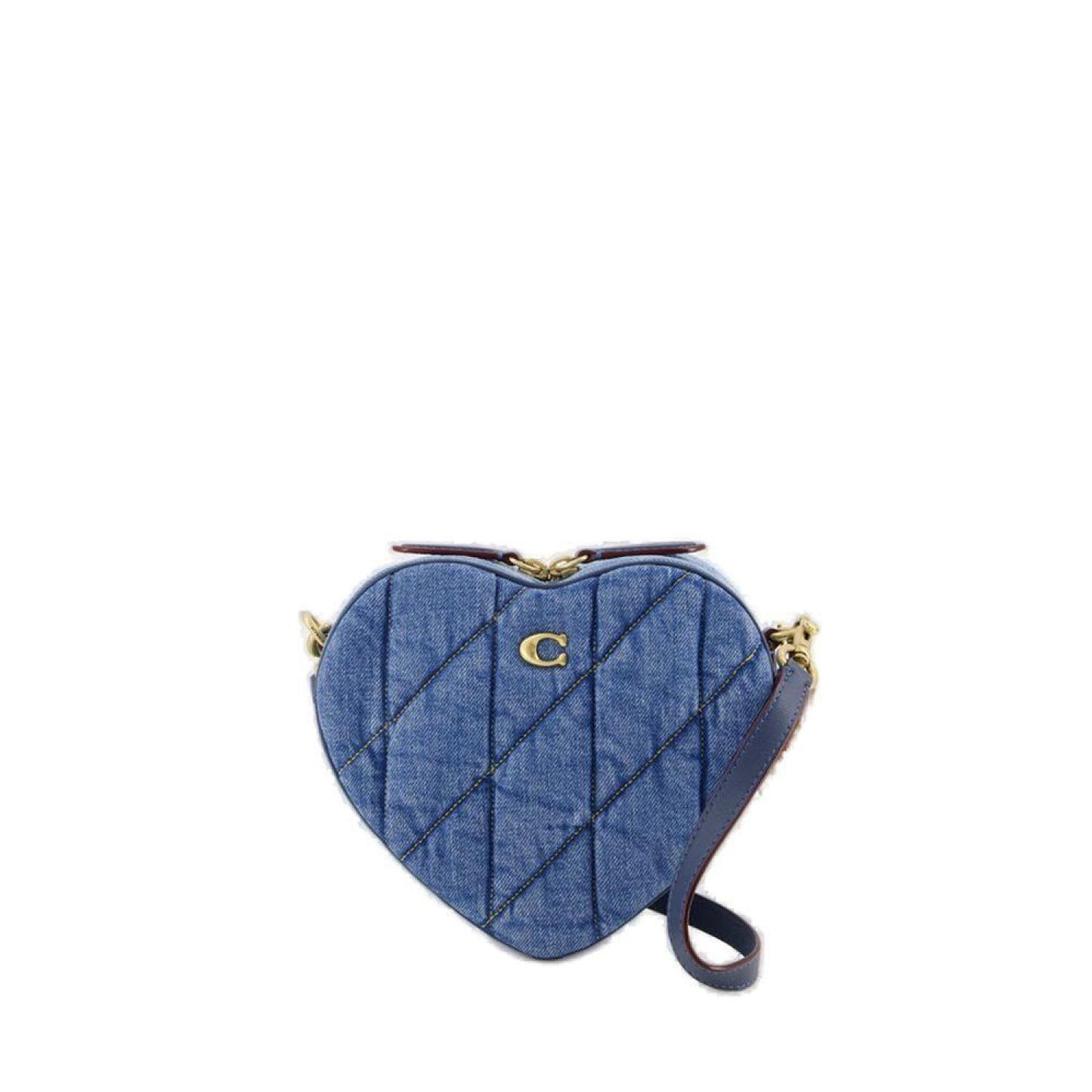 Coach Heart Shaped Quilted Denim Crossbody Bag