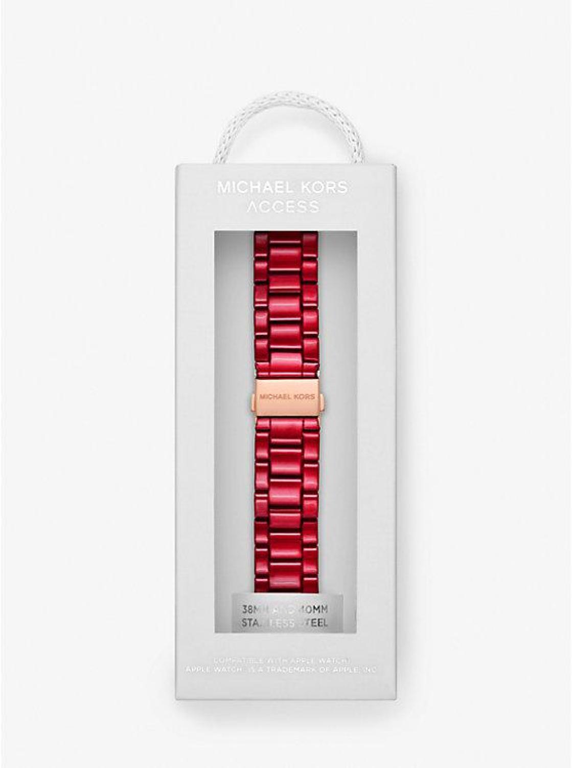 Red-Coated Stainless Steel Strap For Apple Watch®