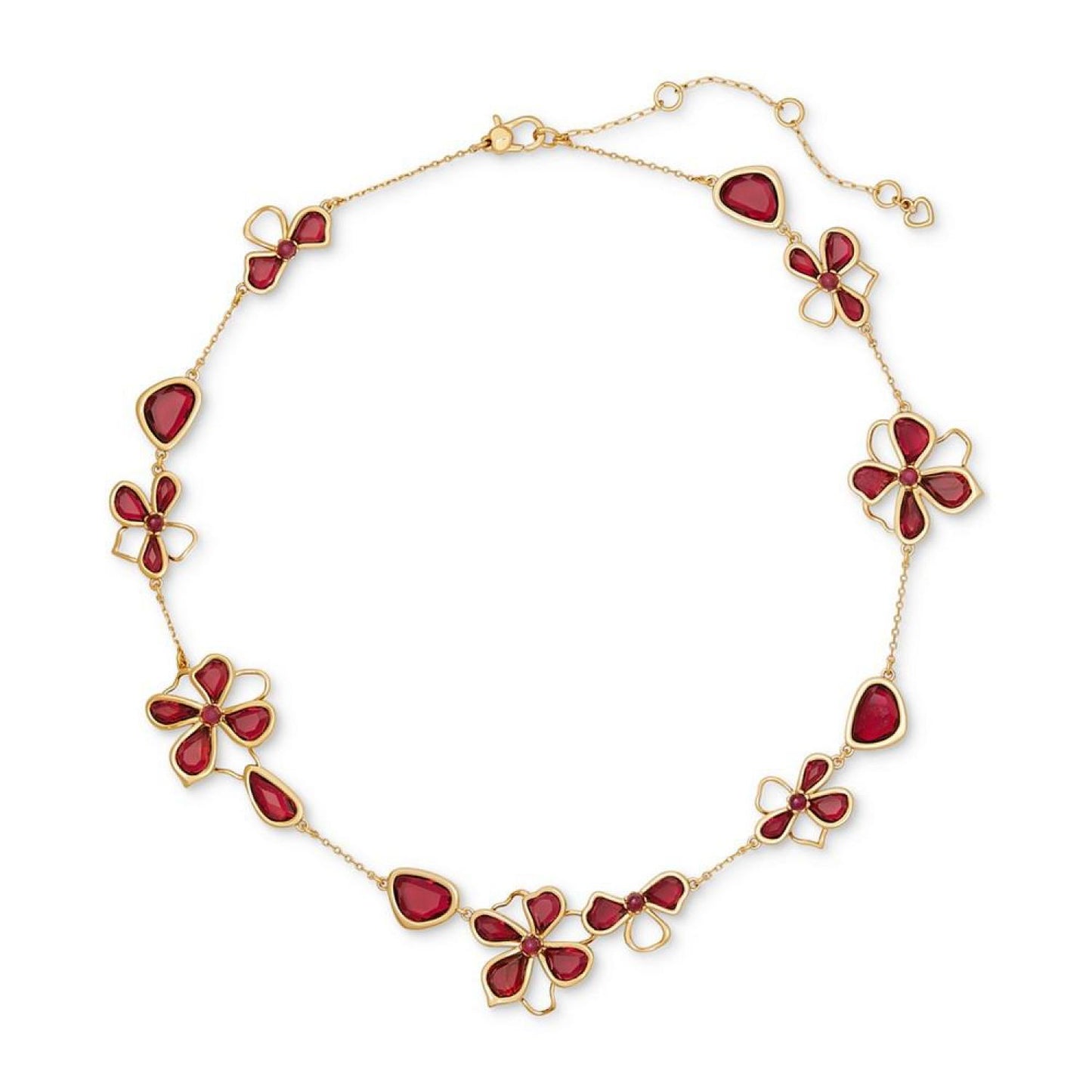 Gold-Tone Color Flower Statement Necklace, 16" + 3" extender