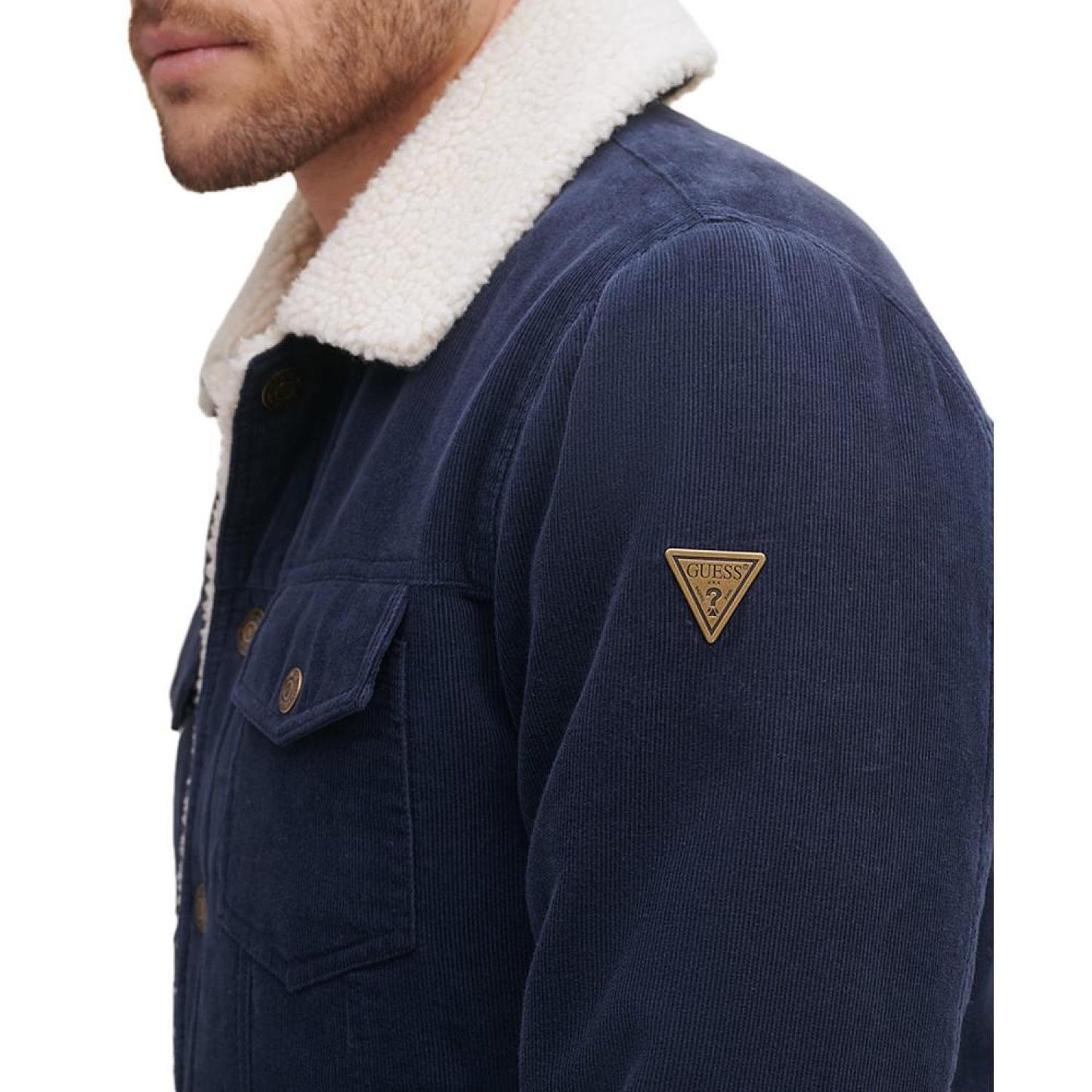 Men's Corduroy Bomber Jacket with Sherpa Collar