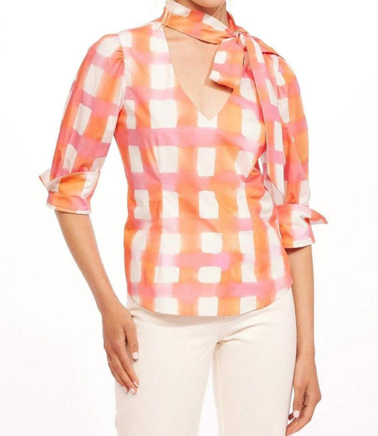 Natalya Top In Morning Plaid