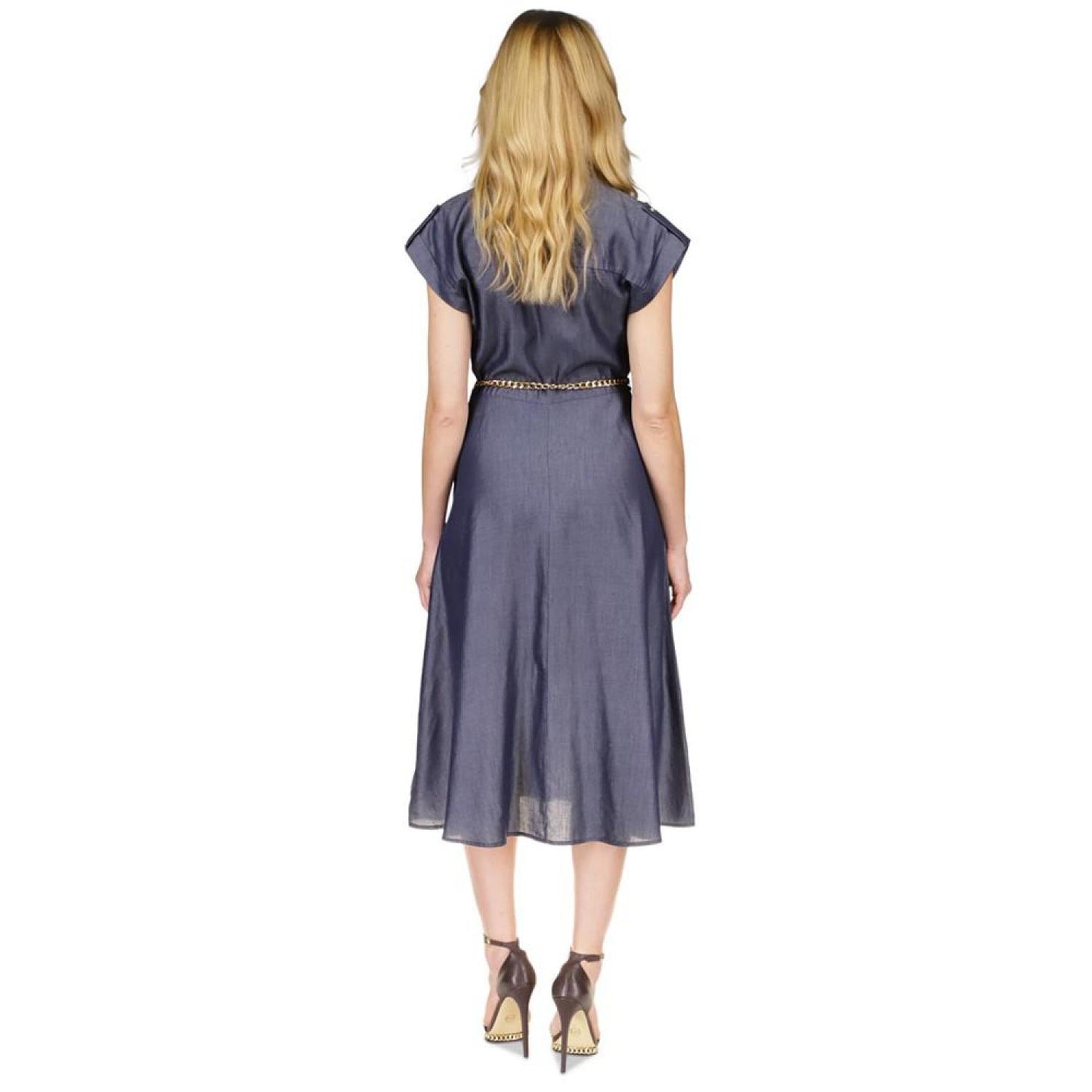 Women's Chain Belt Denim Shirtdress