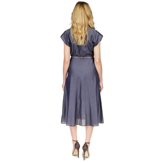 Women's Chain Belt Denim Shirtdress