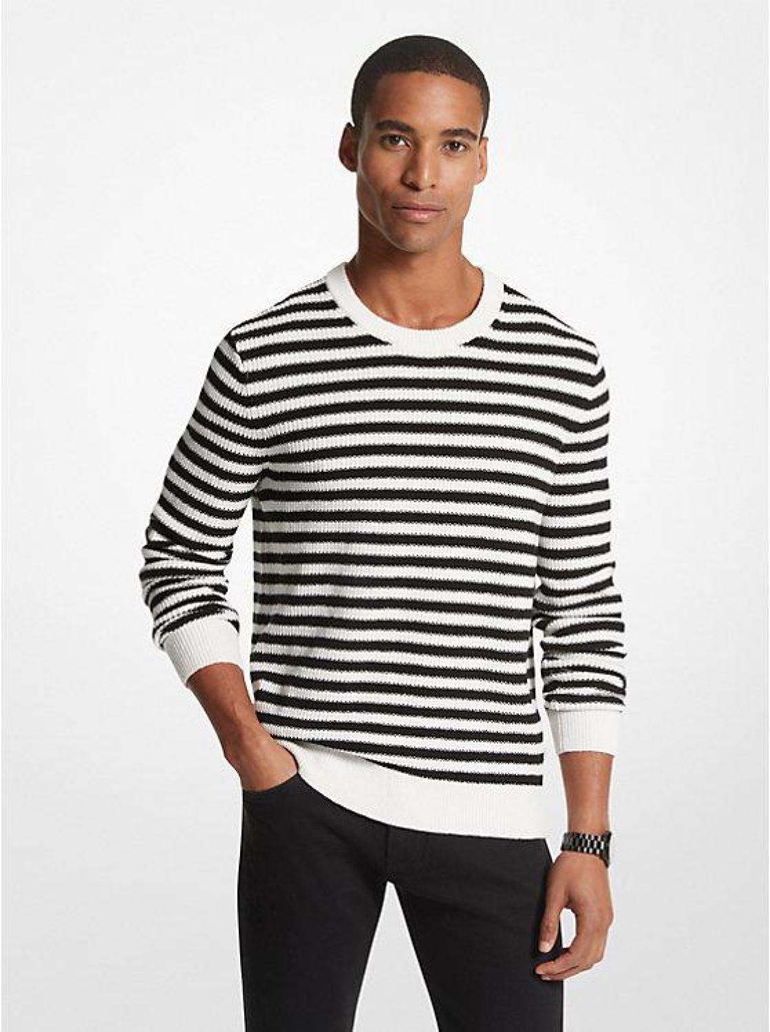 Striped Cotton Blend Sweater