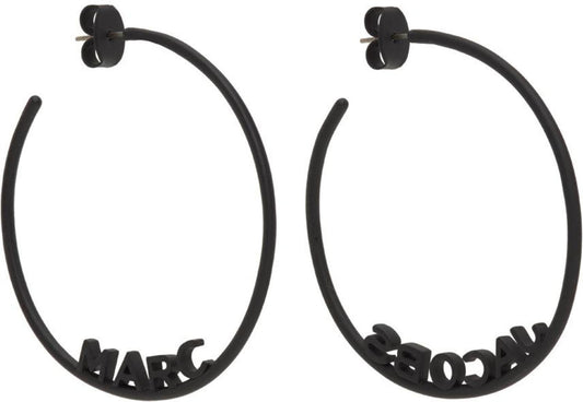 Black 'The Monogram Hoops' Earrings