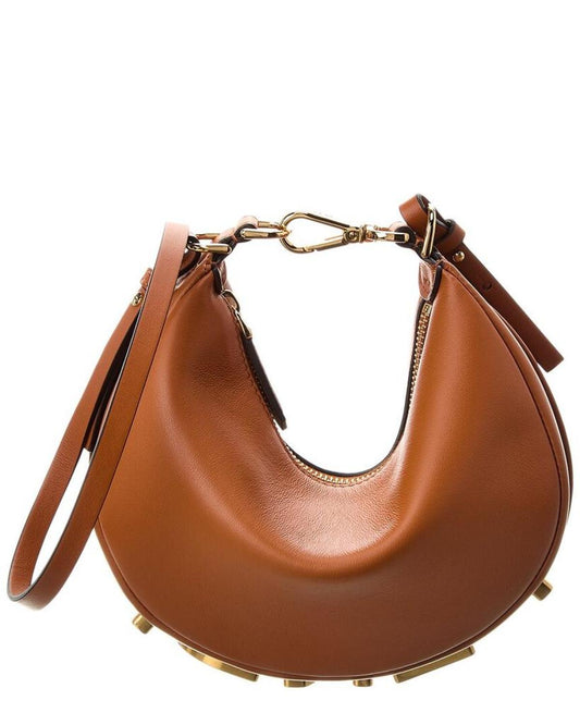 FENDI Fendigraphy Mini Leather Hobo Bag