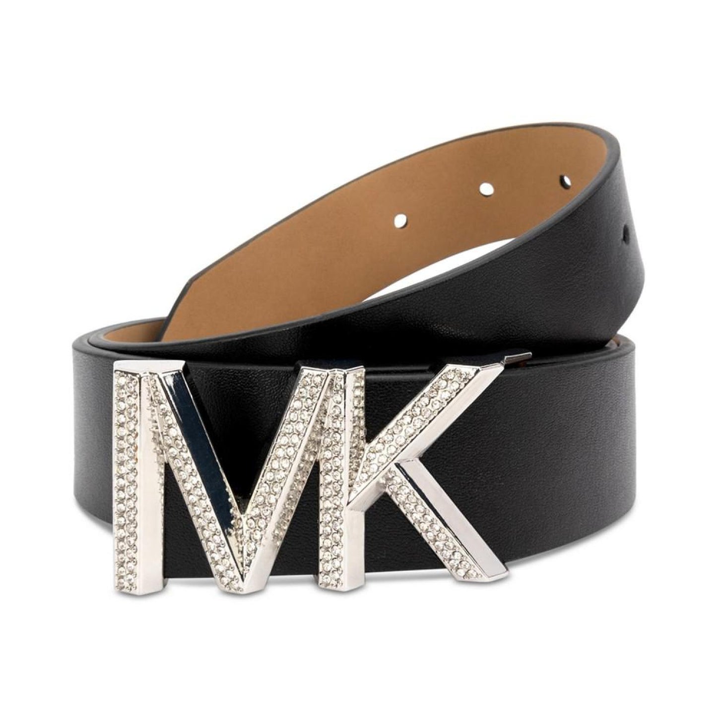 MICHAEL Women's Embellished Logo Leather Belt