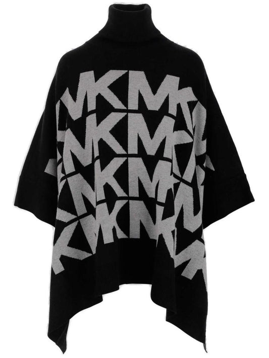 Michael Michael Kors Logo Intarsia Poncho