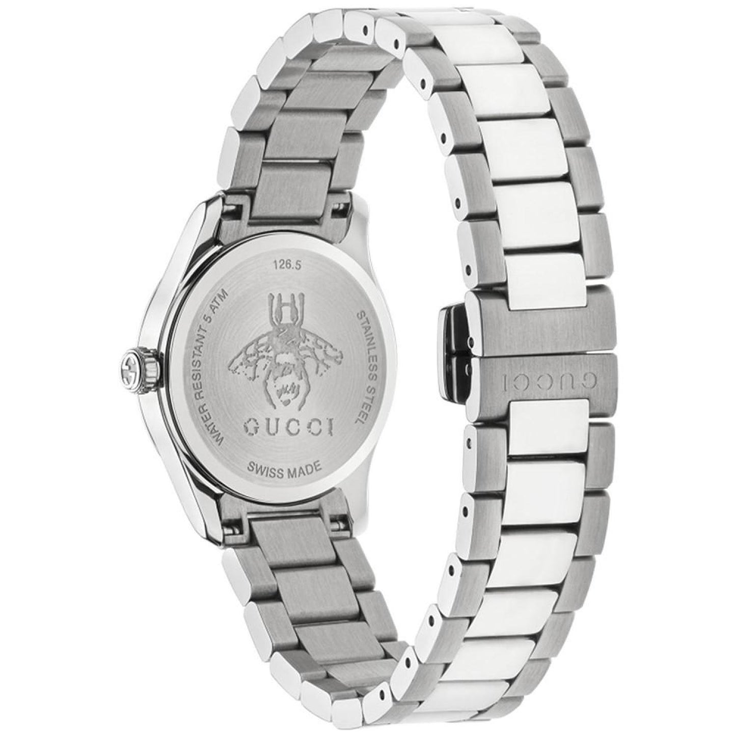 Women's Swiss G-Timeless Iconic Diamond (1/20 ct. t.w.) Stainless Steel Bracelet Watch 27mm