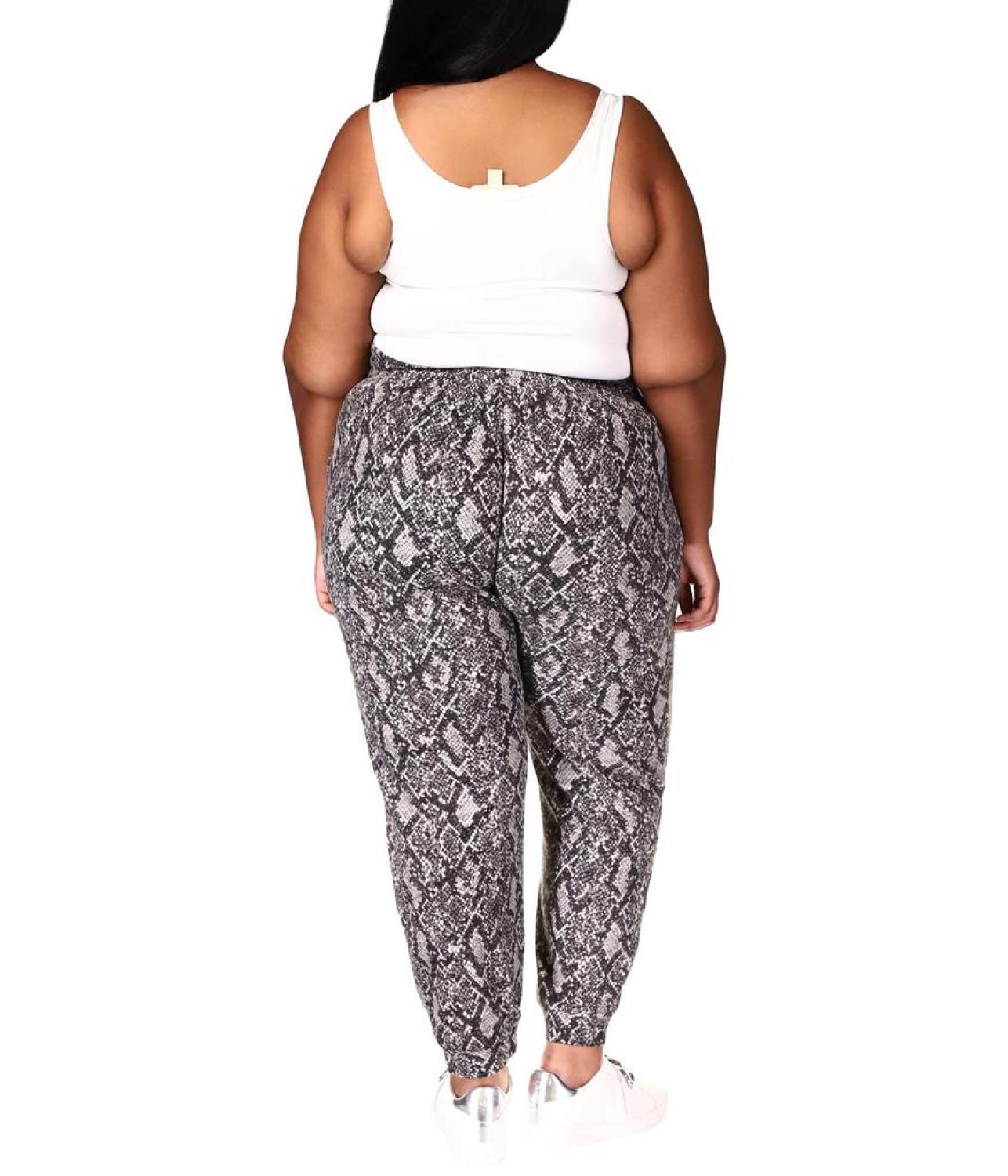 Plus Size Python Waffle Joggers