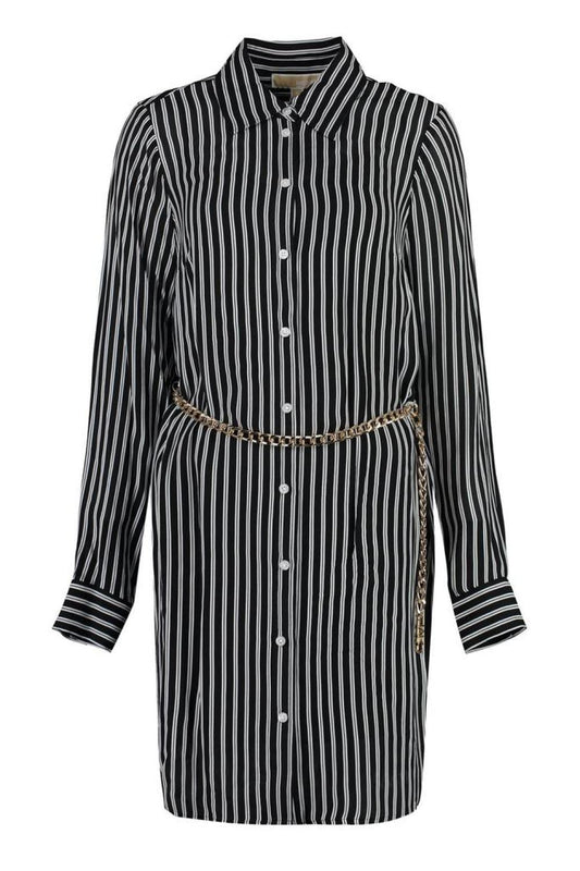 Michael Kors Striped Long-Sleeved Shirt Dress