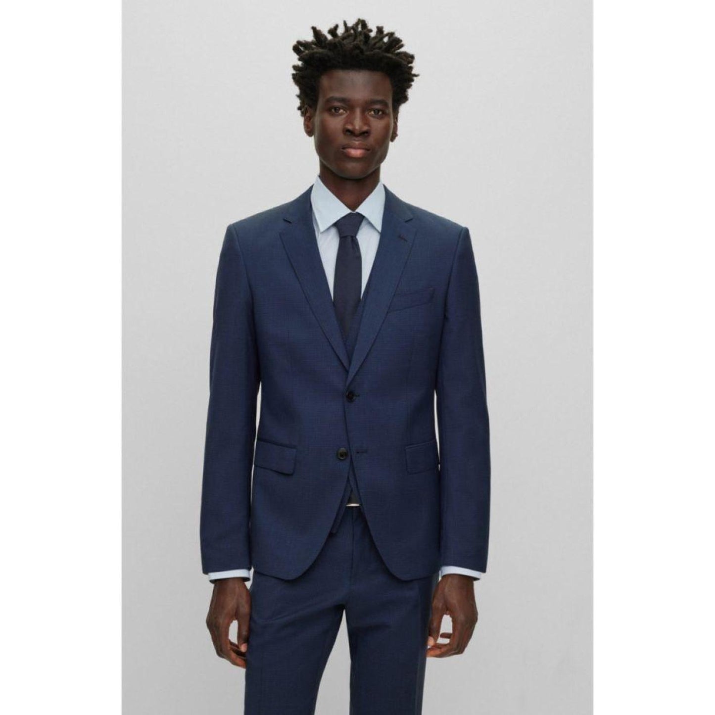 Slim-fit suit in houndstooth virgin wool