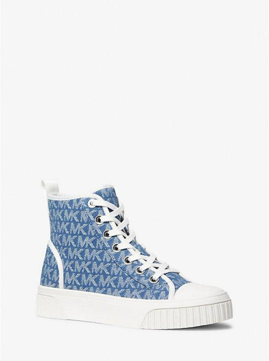 Gertie Logo Jacquard Denim High-Top Sneaker