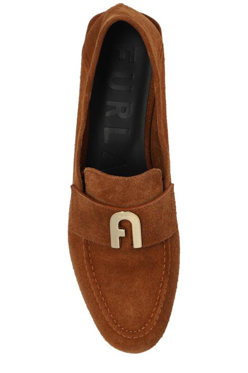 Furla Logo-Plaque Slip-On Loafers