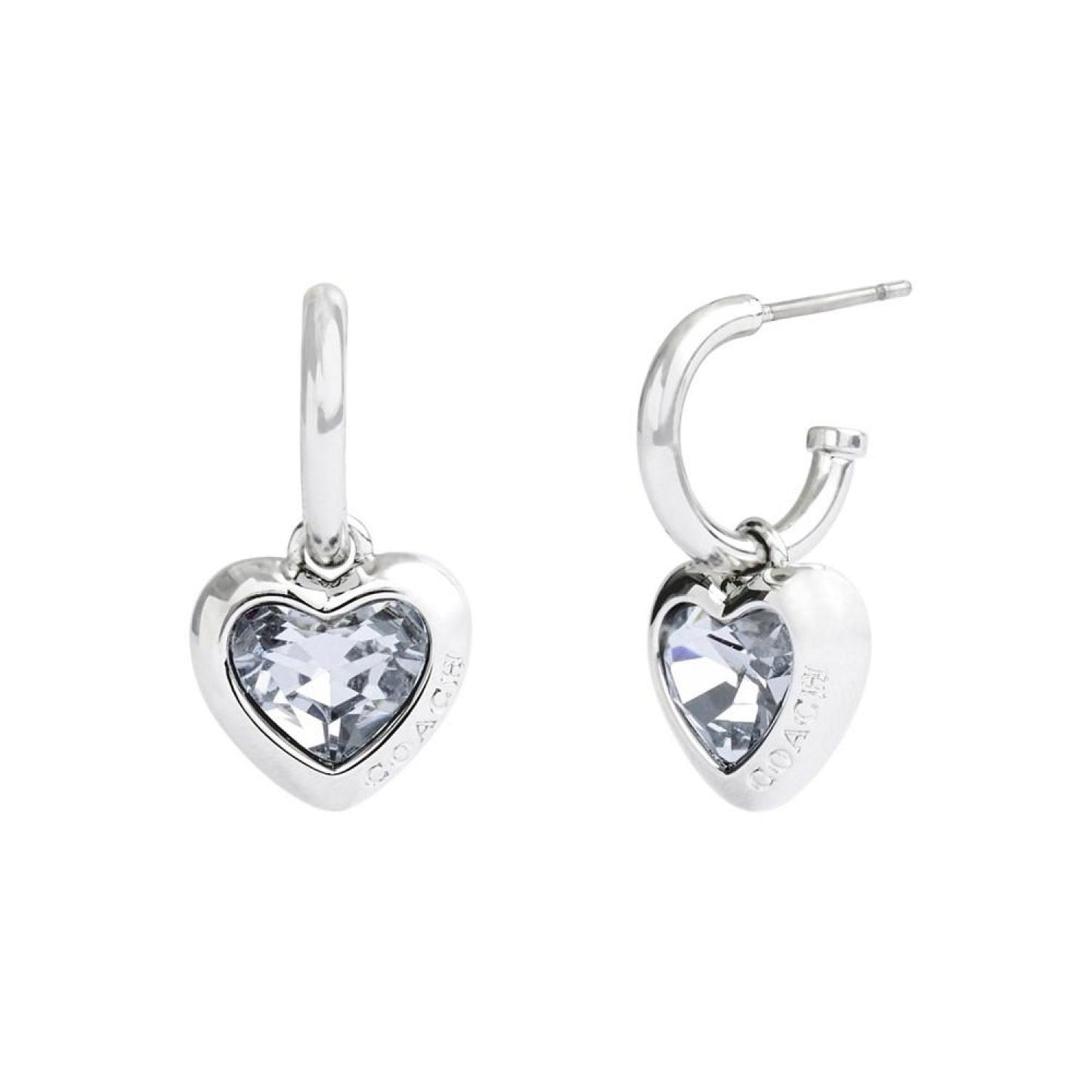 Faux Stone Heart Charm Huggie Earrings