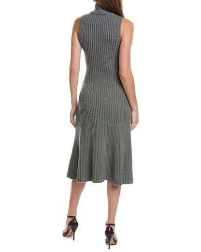 Michael Kors Collection Ribbed Sleeveless Cashmere Flare Dress