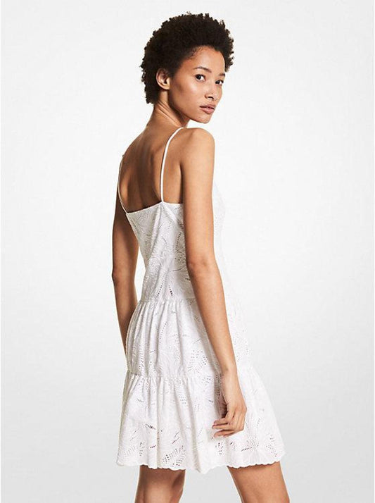 Palm Eyelet Cotton Slip Dress