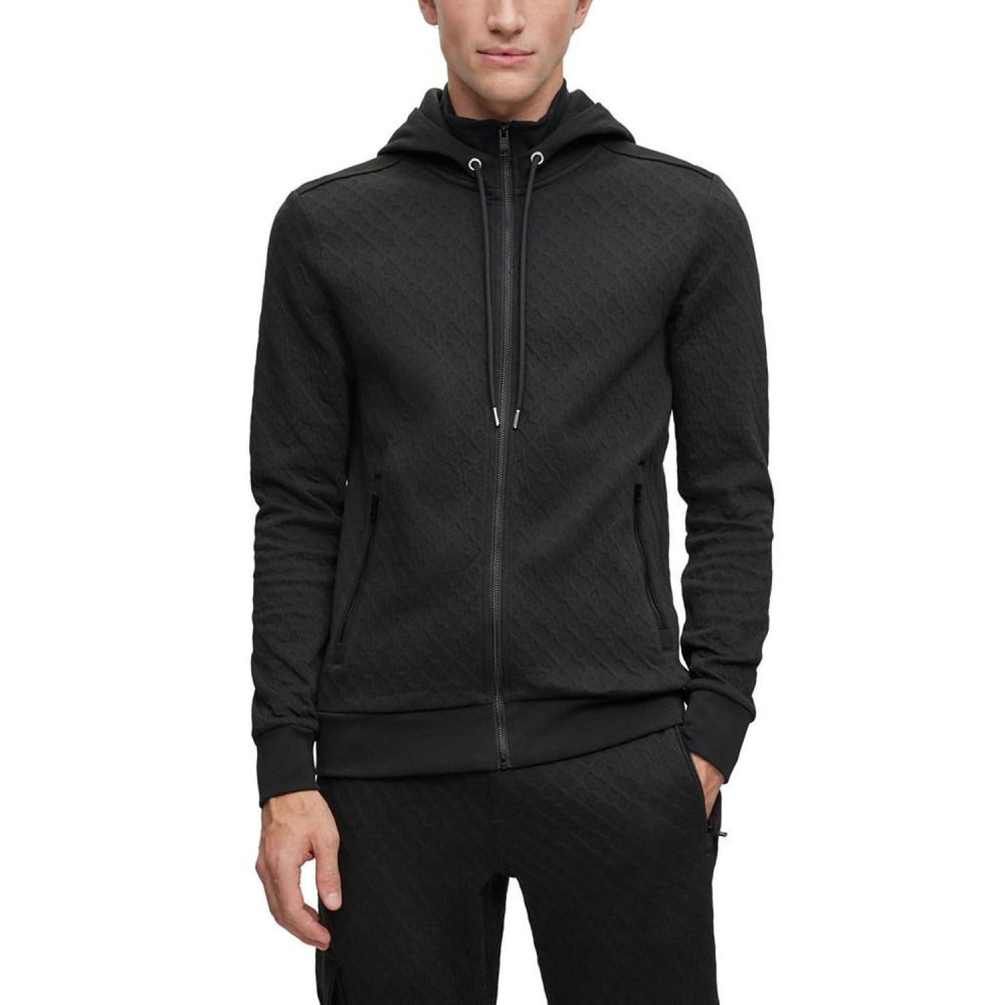 Men's Monogram Jacquard Zip-Up Hoodie