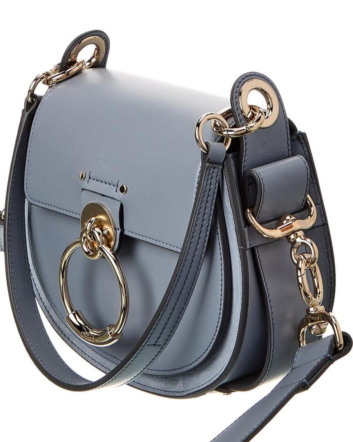 Chloé Tess Small Leather & Suede Shoulder Bag