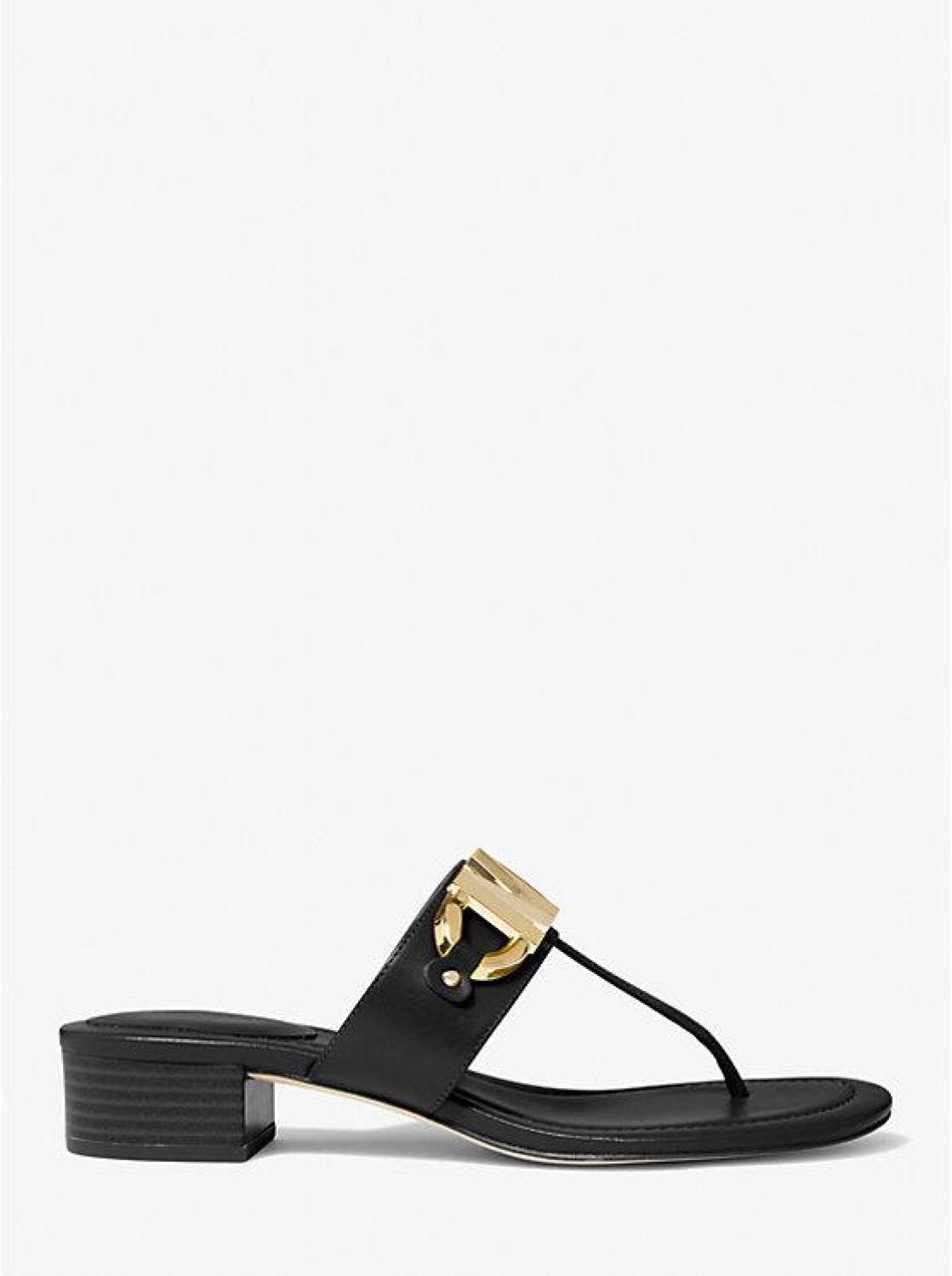 Izzy Logo Embellished Leather Sandal