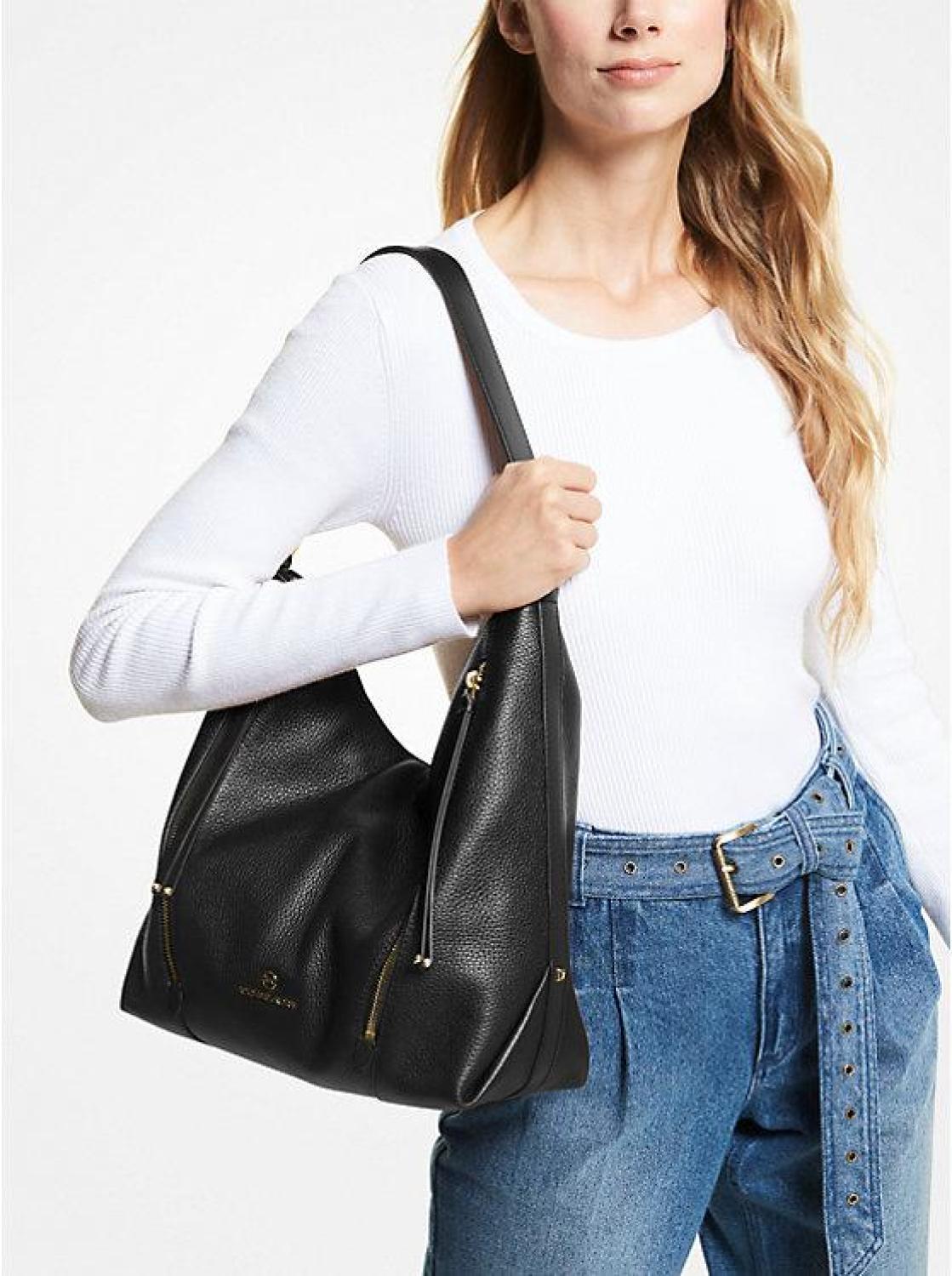 Brooklyn Large Pebbled Leather Shoulder Bag