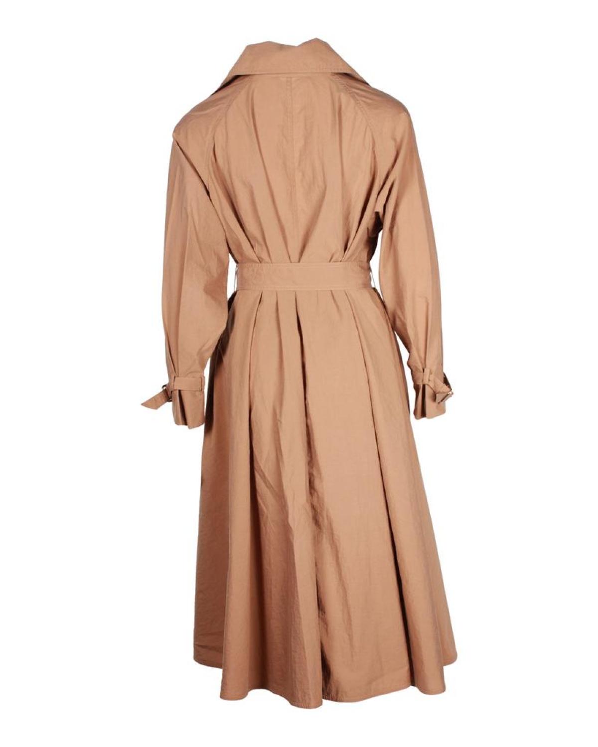 Max Mara Double-Breasted Trench Coat in Brown Cotton