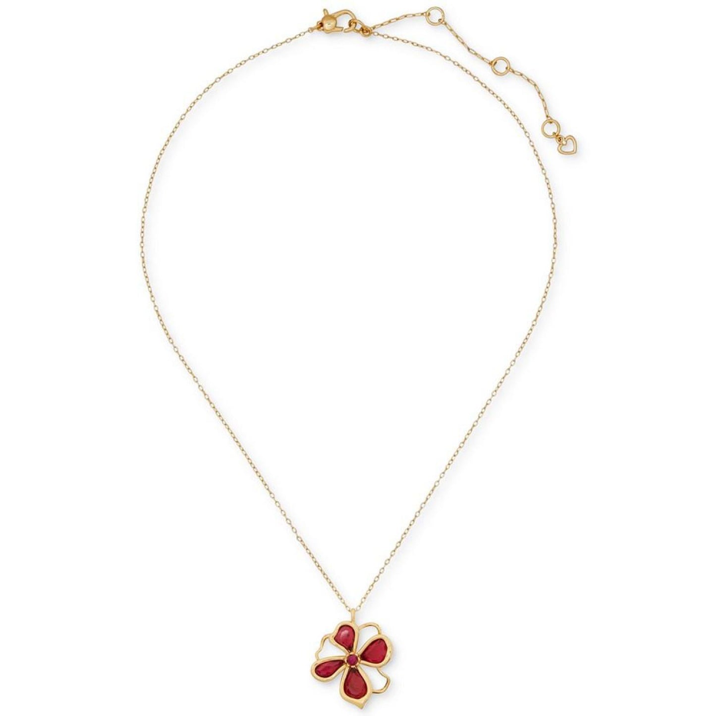 Flower Mini Pendant Necklace, 16" + 3" extender