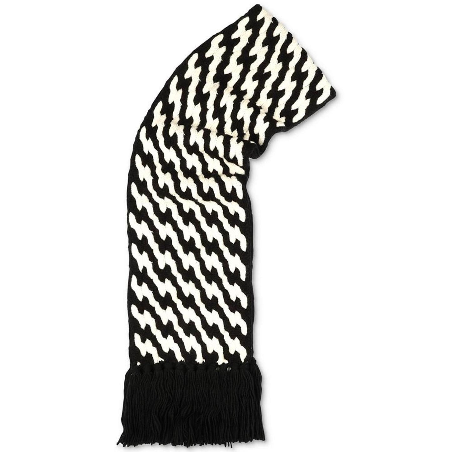 Women's Two-Tone Cable-Knit Fringe-Trim Scarf