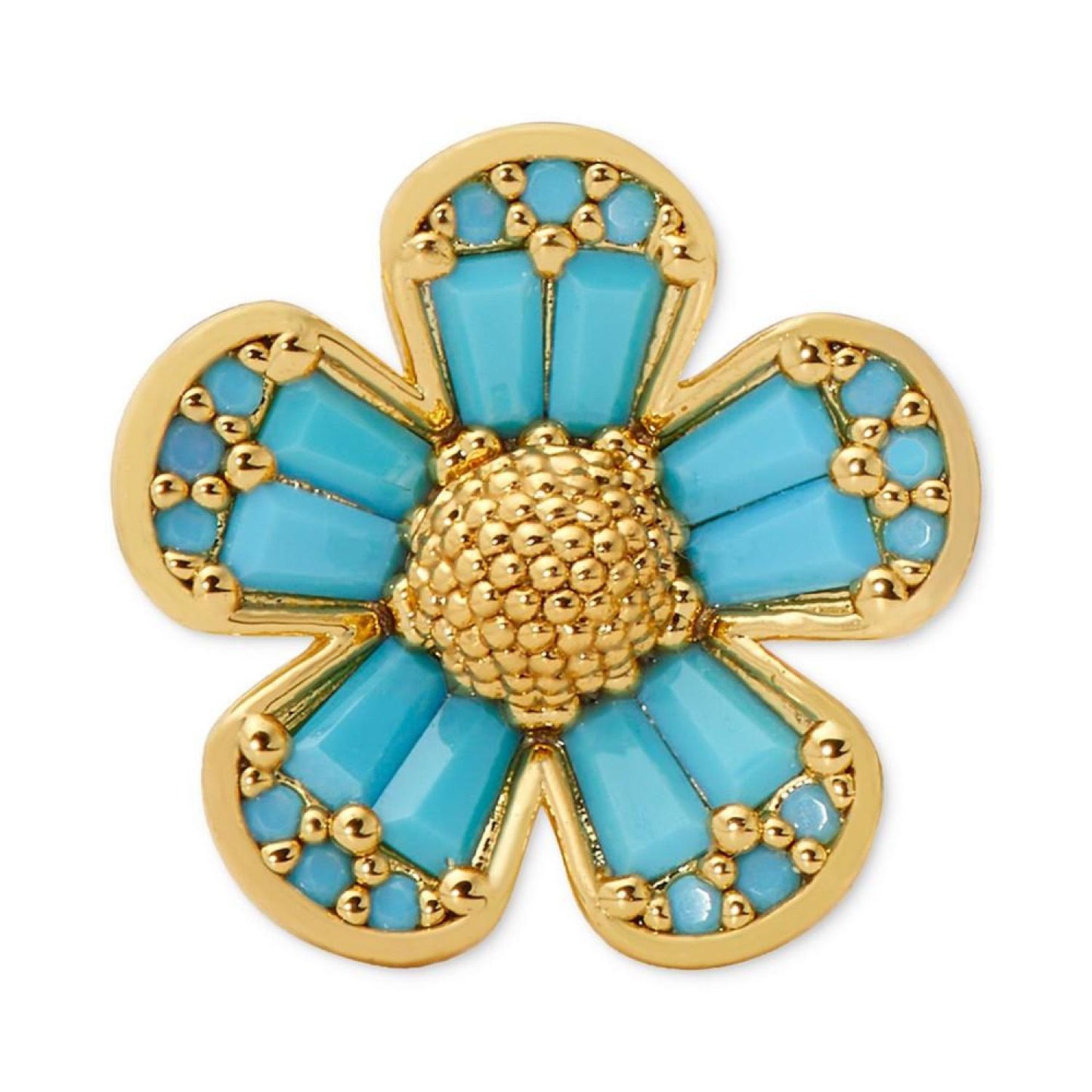 Gold-Tone Stone Fleurette Stud Earrings