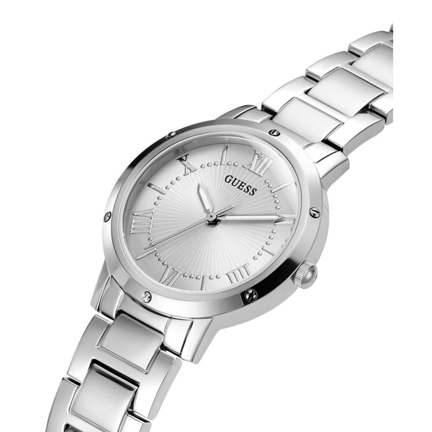 Guess watch women's silver 2024 tone bracelet 22mm u0135l1