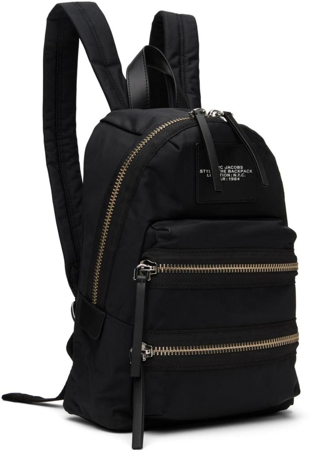 Black 'The Biker Nylon Medium' Backpack