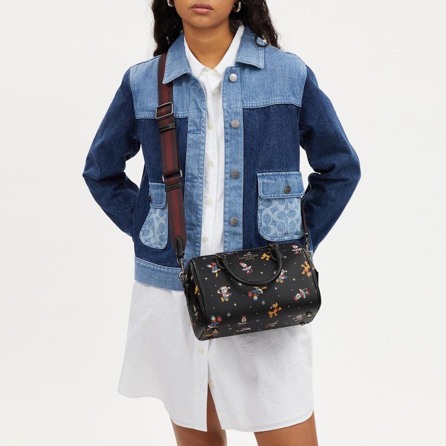 Coach Outlet Disney X Coach Rowan Satchel With Holiday Print