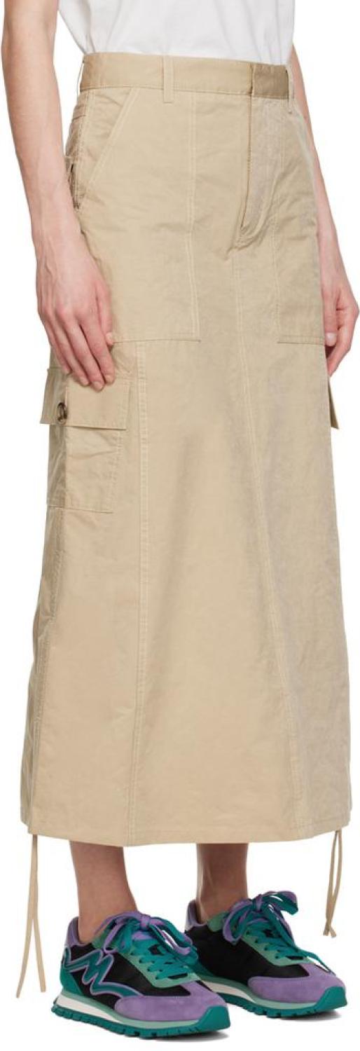 Beige 'The Cargo' Midi Skirt