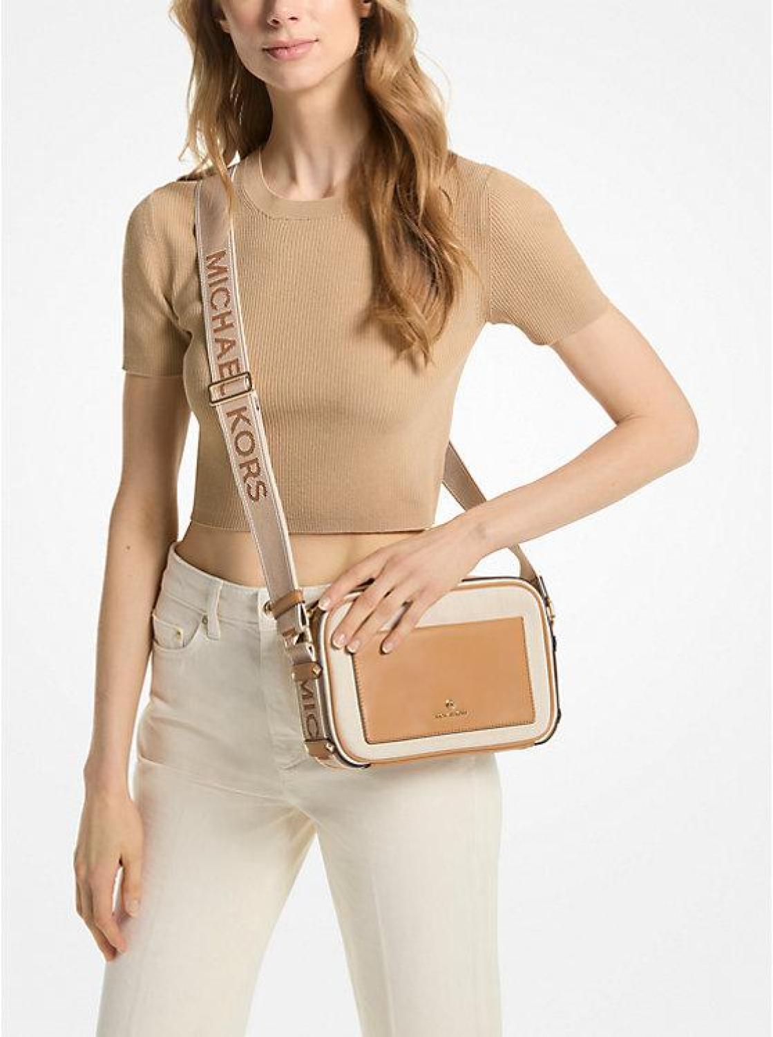 Maeve Large Canvas and Smooth Crossbody Bag