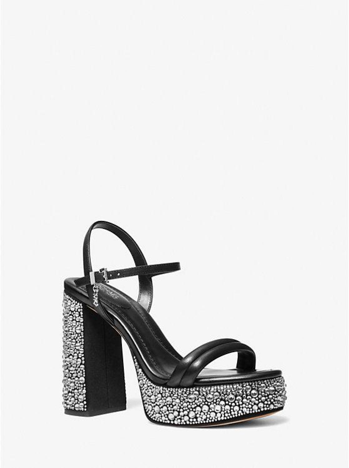 Laci Embellished Leather Platform Sandal