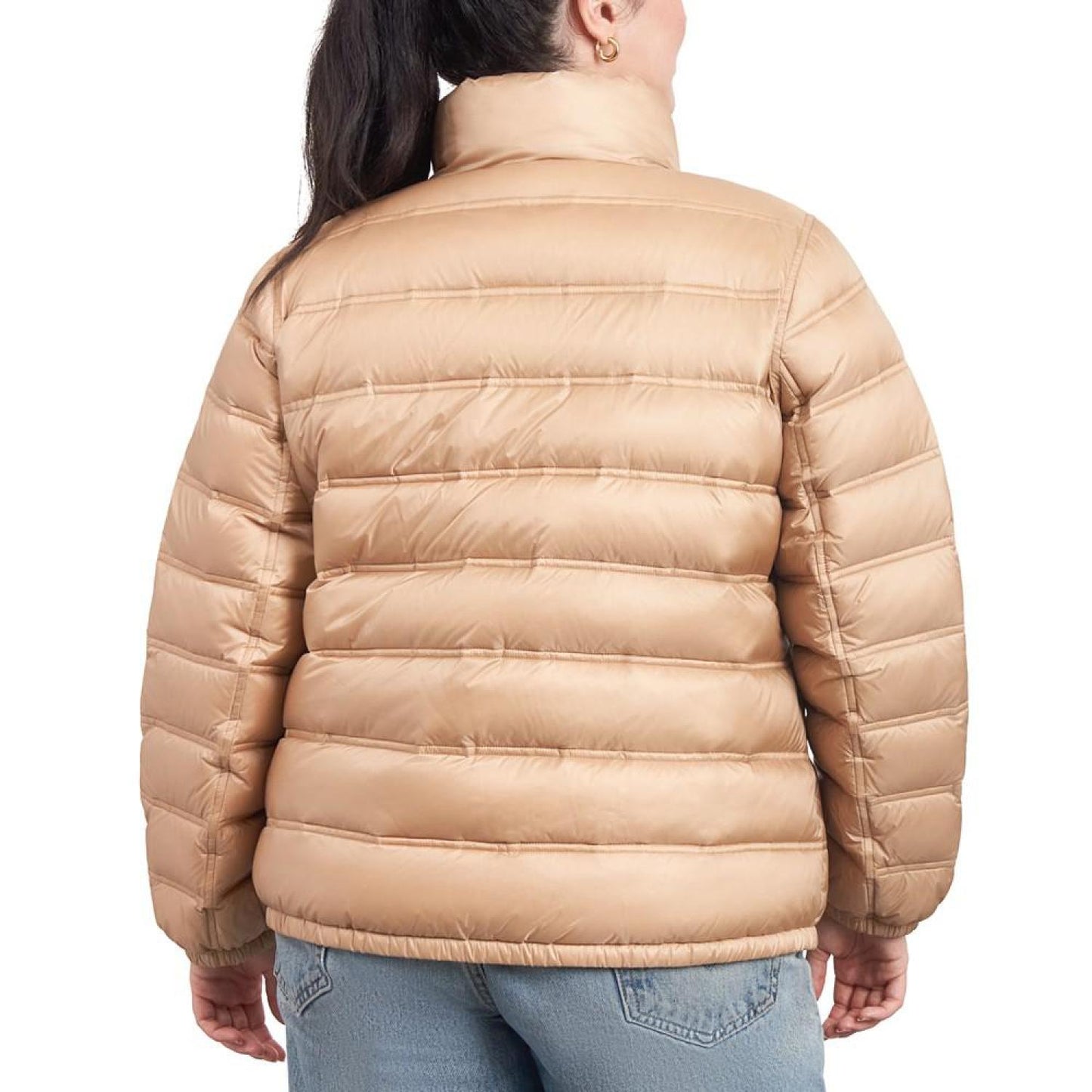 Women's Plus Size Reversible Shine Down Puffer Coat, Created for Macy's