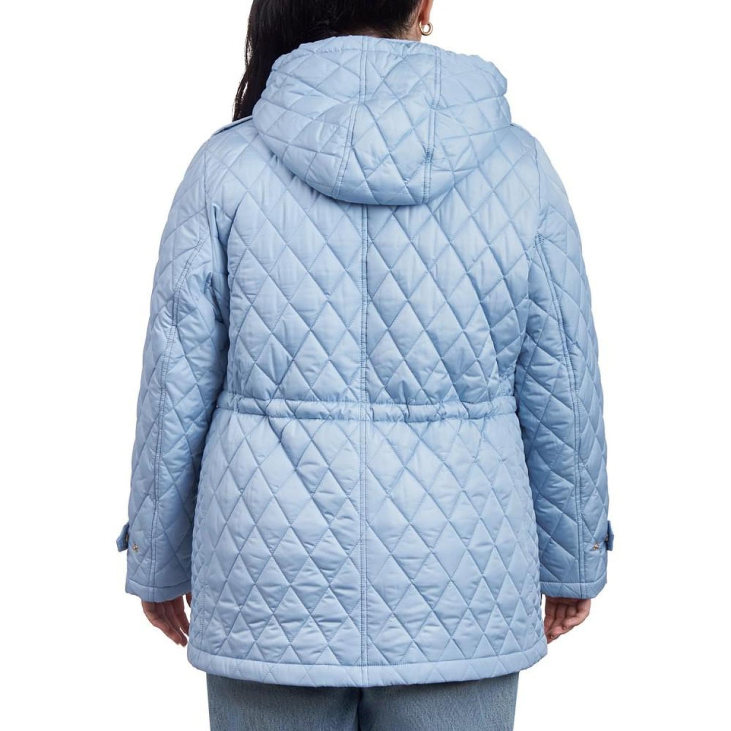 Women's Plus Size Quilted Hooded Anorak Coat