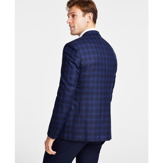 Men's Classic Fit Notch Lapel Plaid Sport Coat