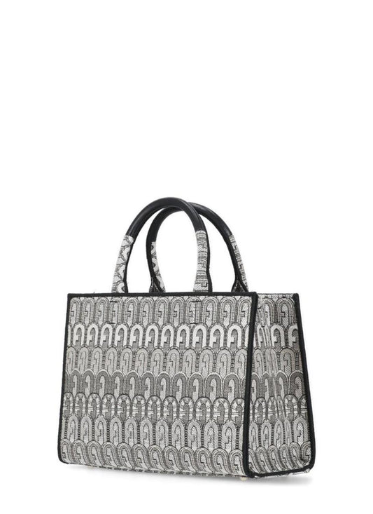 Furla Toni Antracite Jacquard Top Handle Bag