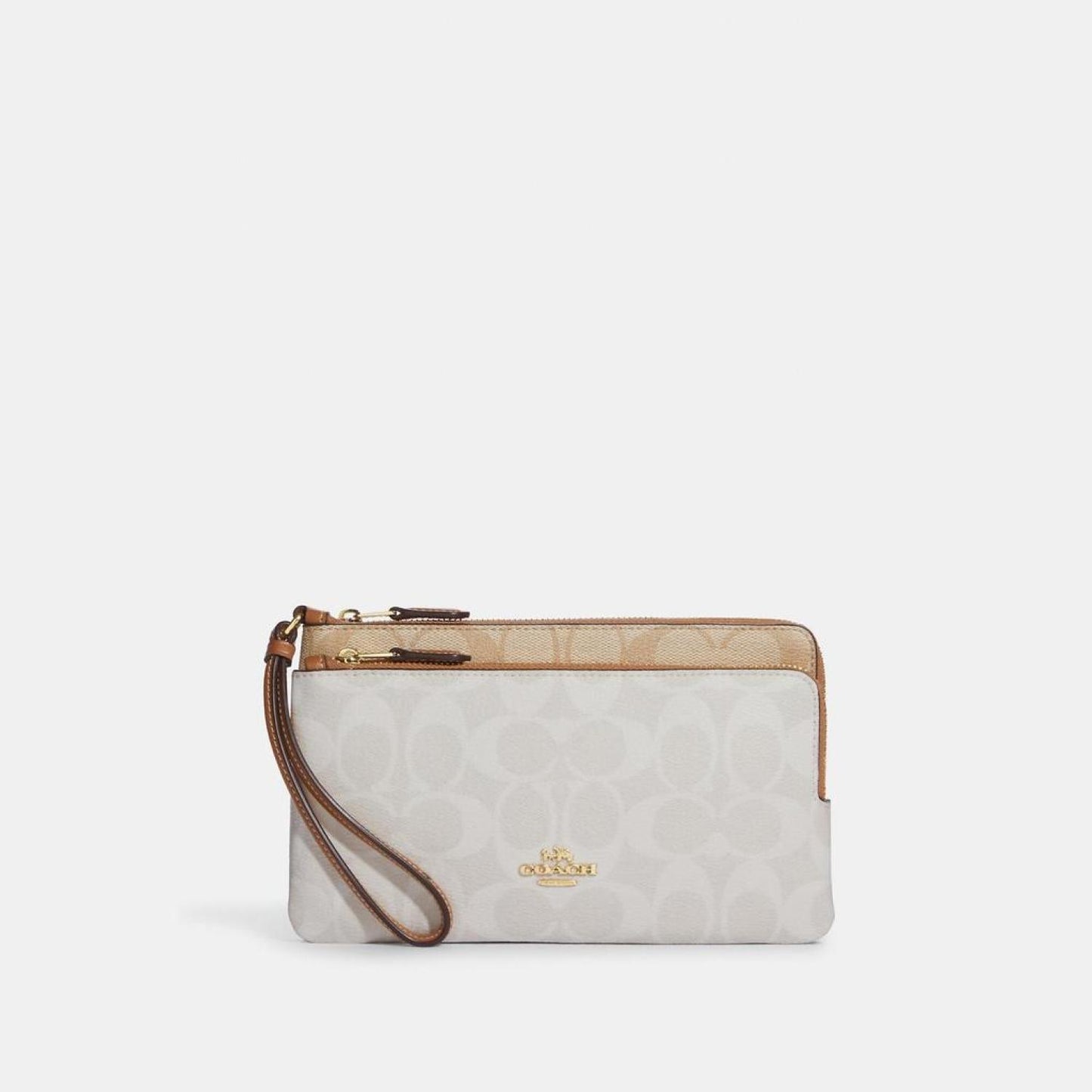 Coach Outlet Double Zip Wallet In Blocked Signature Canvas