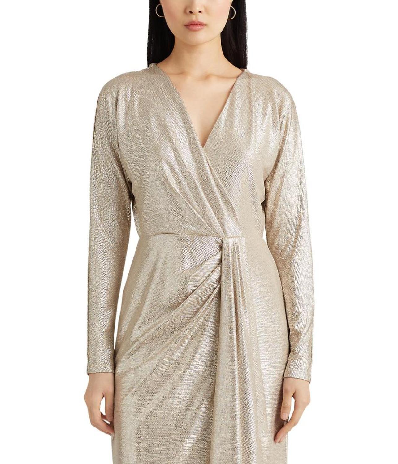 Metallic Stretch Knit Cocktail Dress