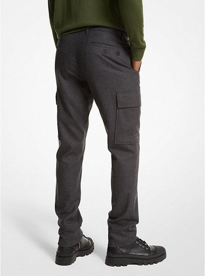 Stretch Wool Flannel Cargo Pants