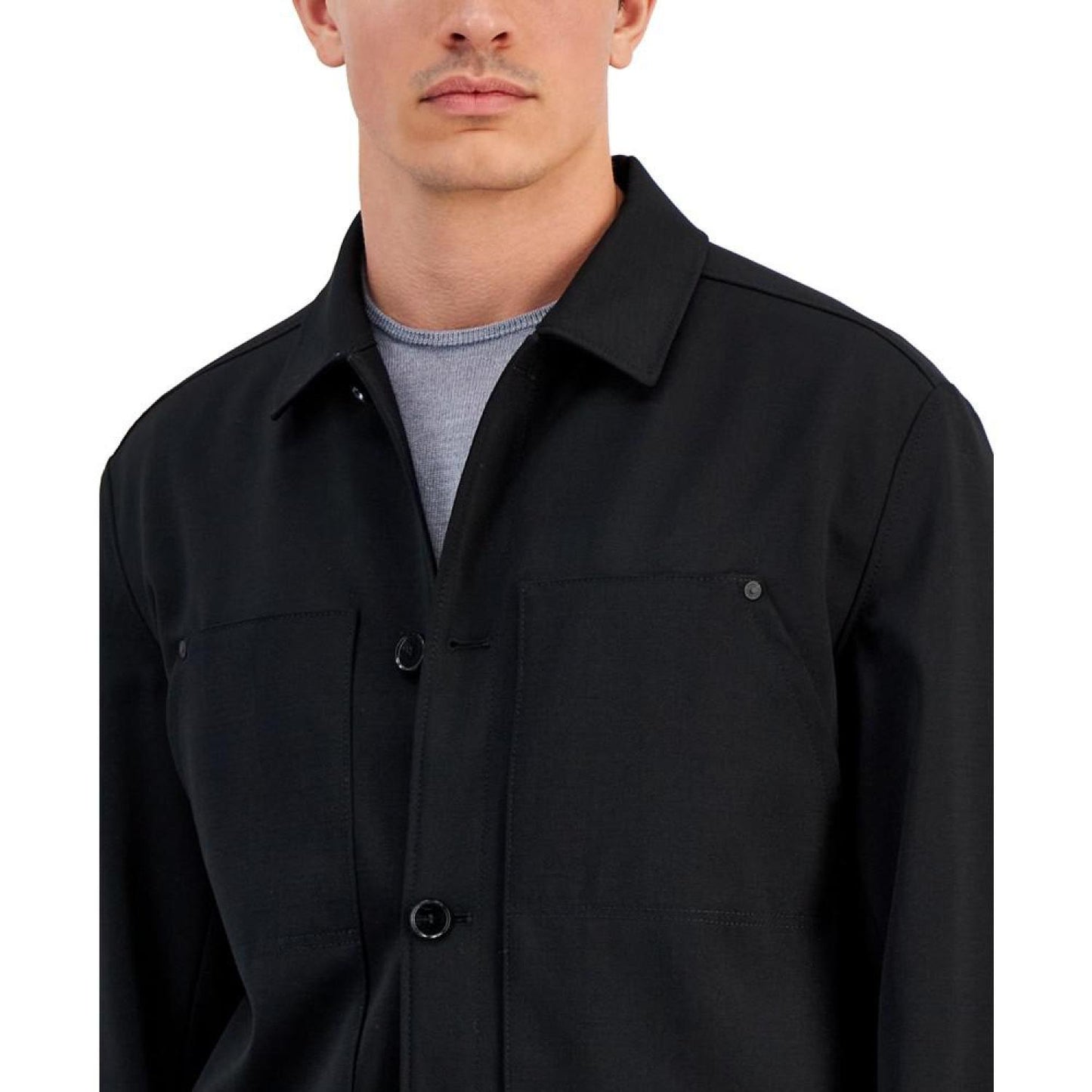 Men's Regular-Fit Black Coat