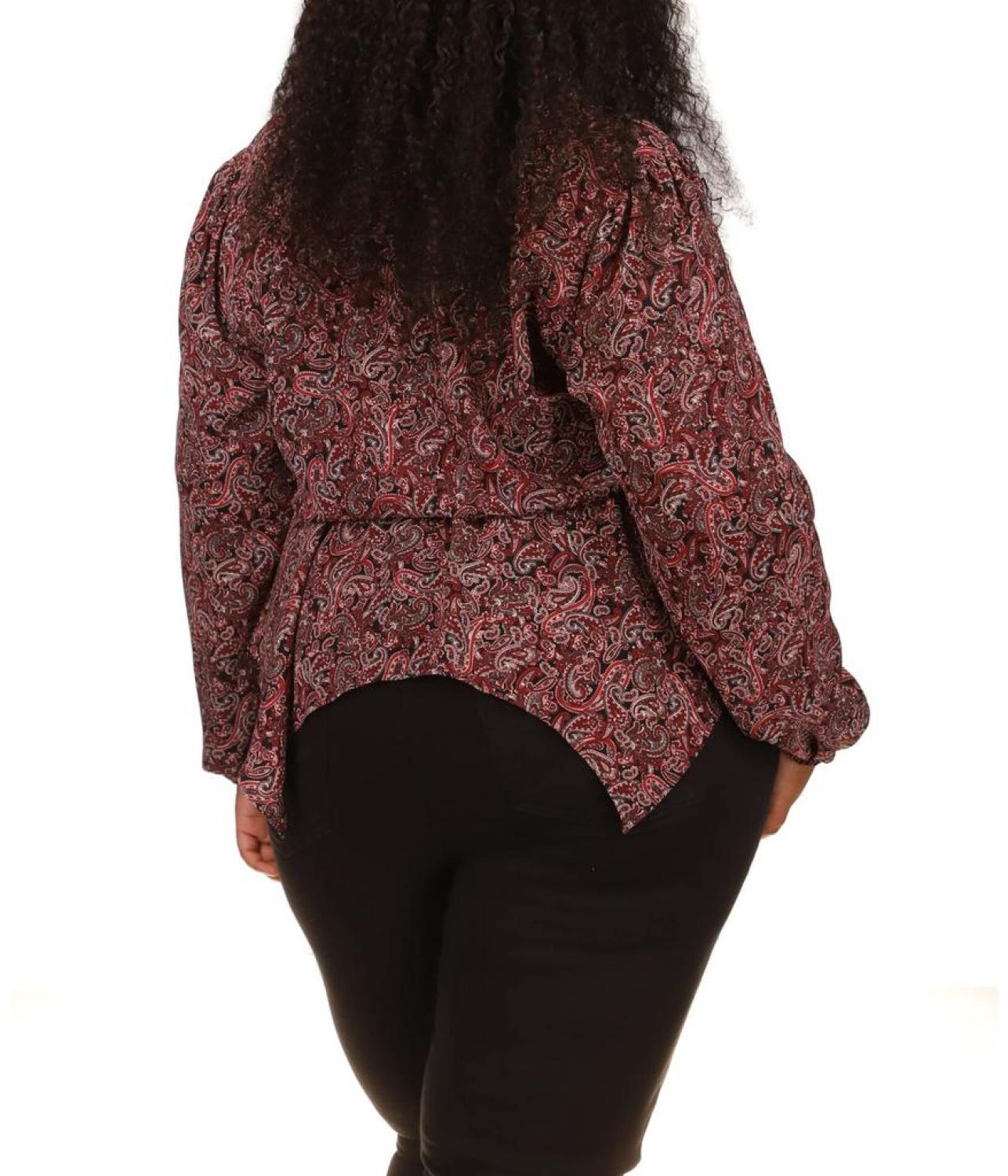 Plus Size Pop Lux Paisley Wrap Top