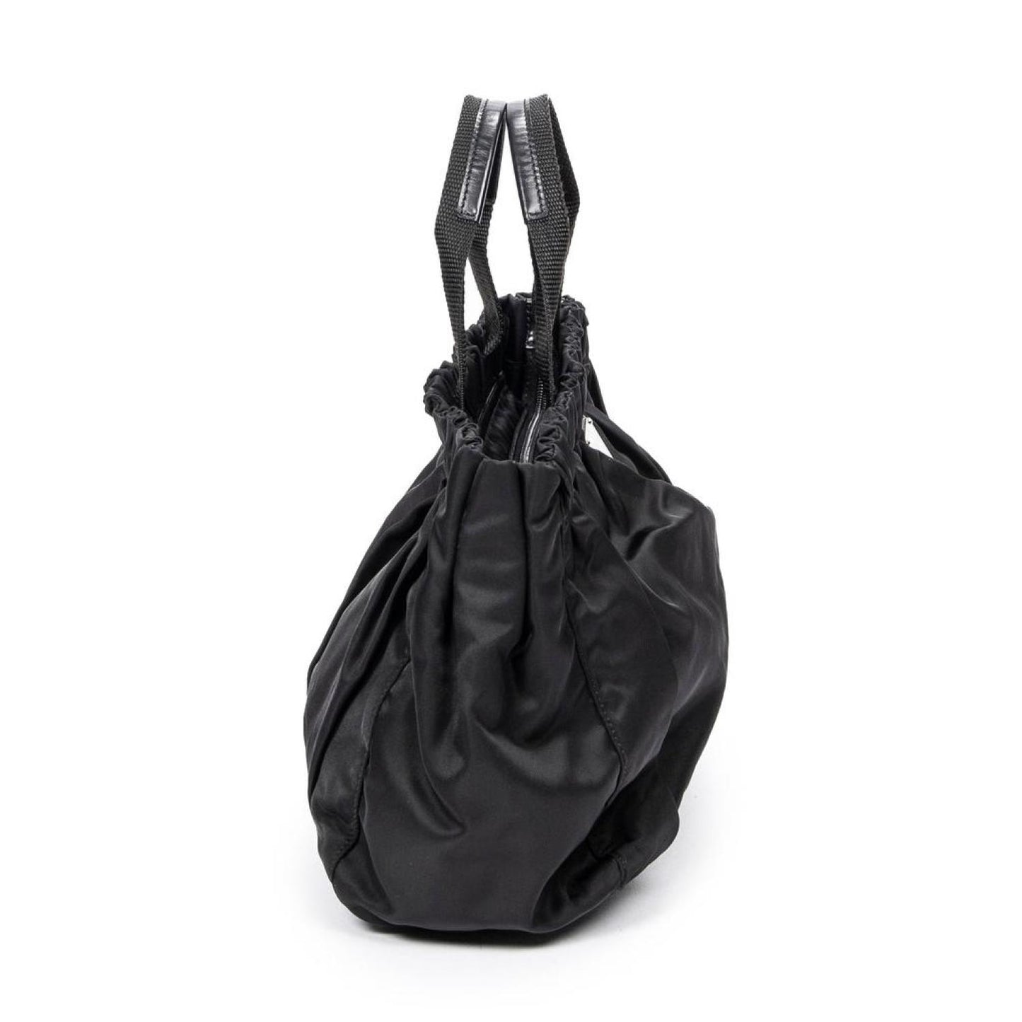 Pleated Horizontal Zip Handbag