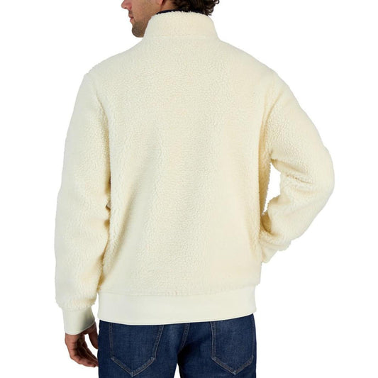 Men's Fleece Pullover Jacket with Button Placket