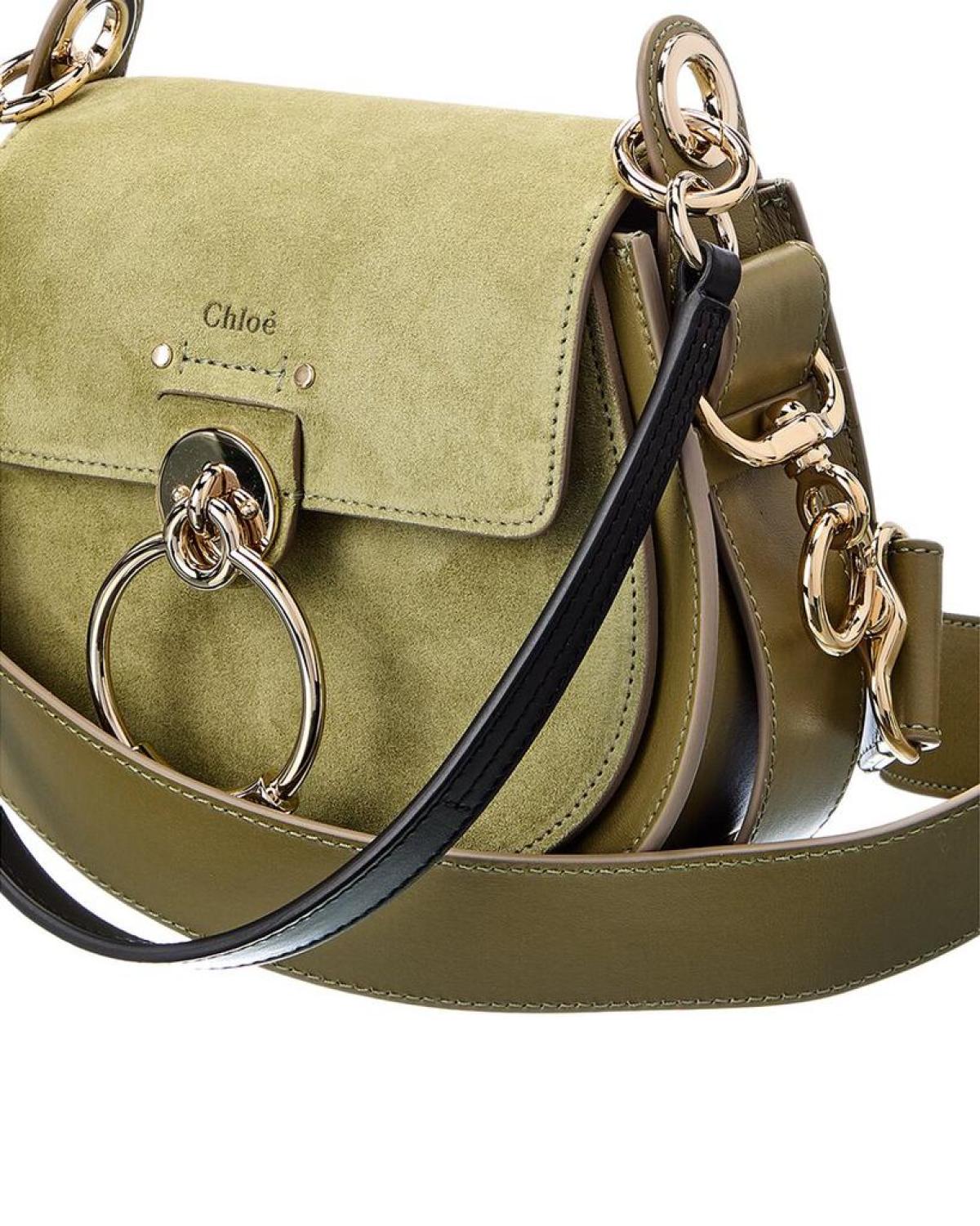 Chloé Tess Small Leather & Suede Shoulder Bag