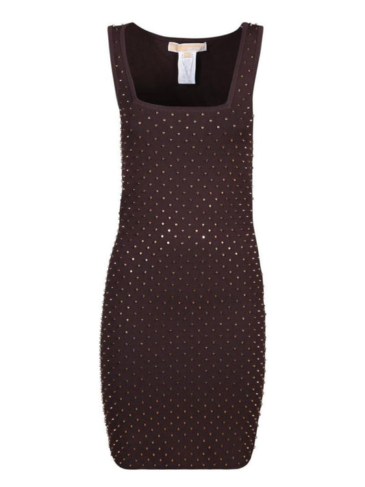 Michael Michael Kors Stud-Embellished Straight Hem Mini Dress