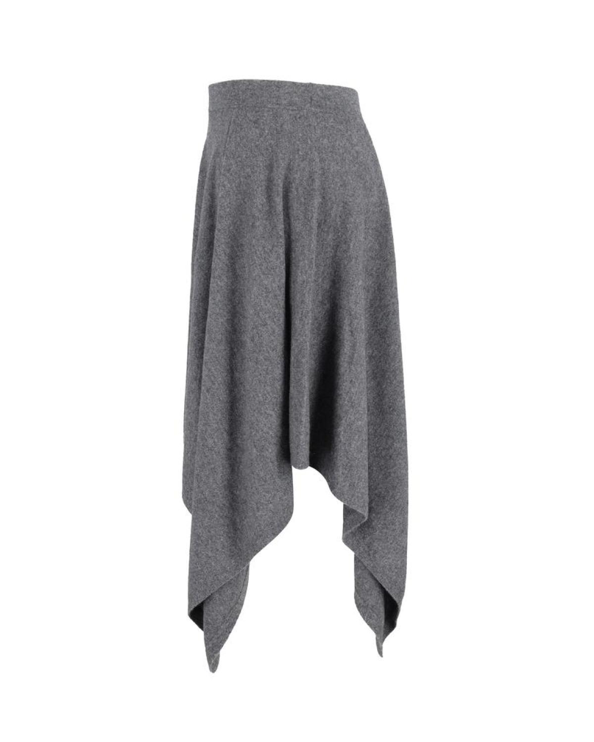 Michael Kors Asymmetric Hem Skirt in Grey Cashmere